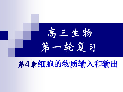 第4章 细胞的物质输入和输出 复习课件(新人教版必修1)