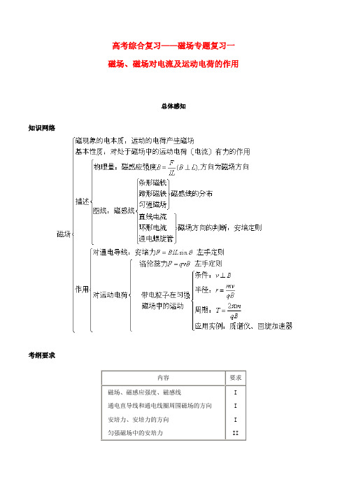 高考物理第二轮复 磁场专题复习一教学案