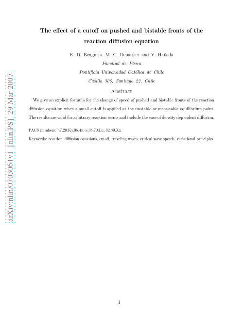 The effect of a cutoff on pushed and bistable fronts of the reaction diffusion equation