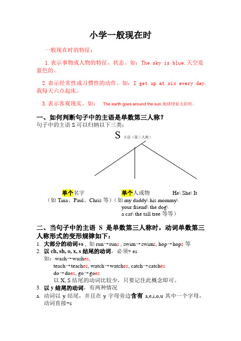 小学英语语法一般现在时