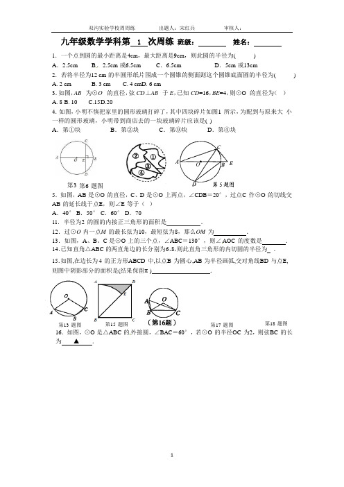 周周练模板(打印版)1周