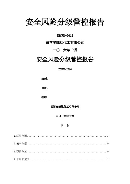 安全风险分级管控报告