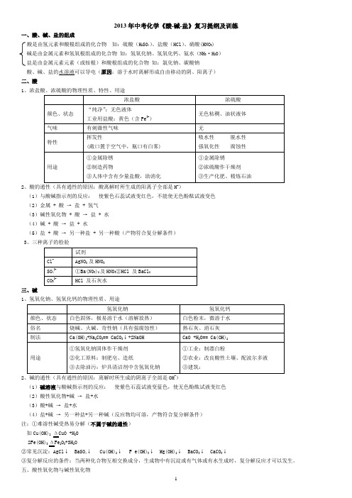 2013年中考化学冲刺总复习-知识总结与解题技巧