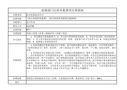 医疗机构执业许可证审批流程