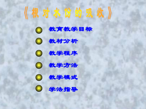 九年级生物根对水分的吸收(PPT)5-1