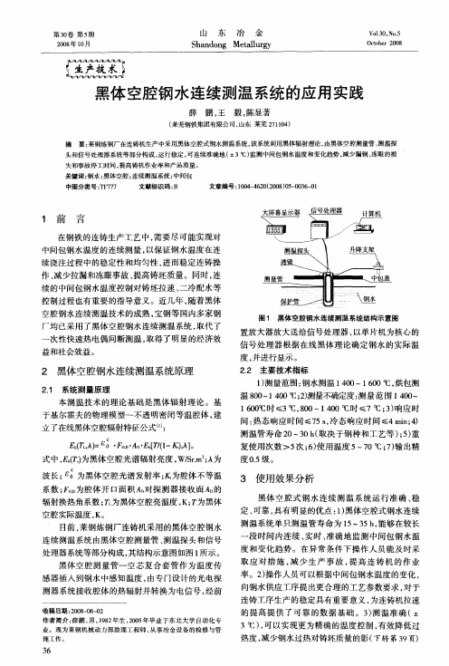 黑体空腔钢水连续测温系统的应用实践