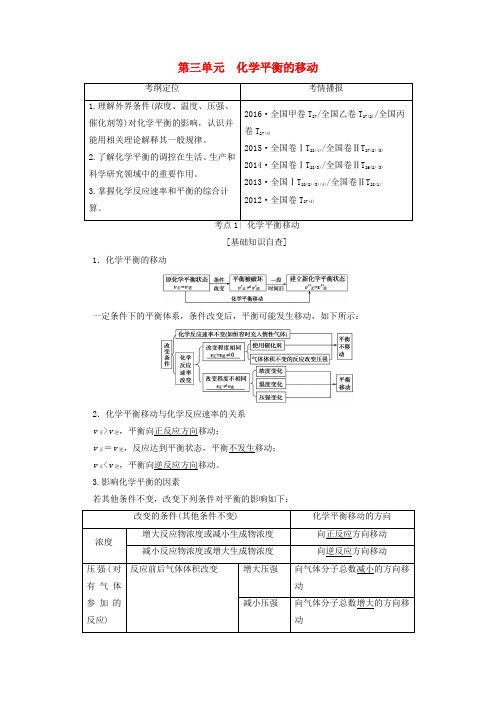 2018高三化学一轮复习 专题7 第3单元 化学平衡的移动教师用书 苏教版