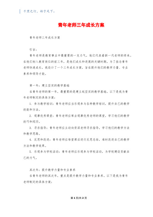 青年教师三年成长计划