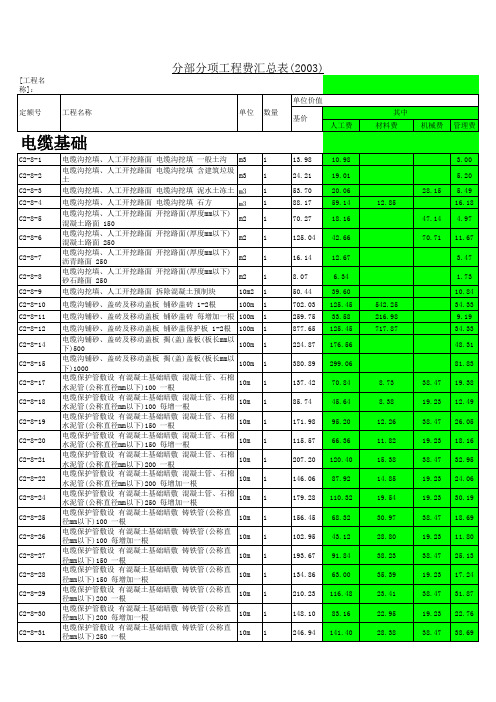 广东省电气安装定额2006