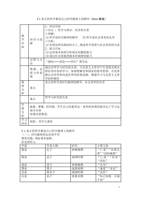 3.1真正的哲学都是自己时代精神上的精华(shan教案)