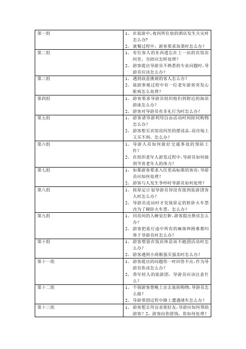 导游大赛应急问题复赛