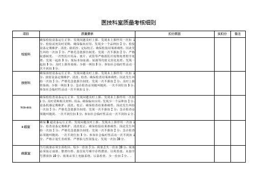 医技科室质量考核细则