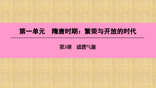 初中七年级历史下册第一单元隋唐时期繁荣与开放的时代第3课盛唐气象名师课件新人教版