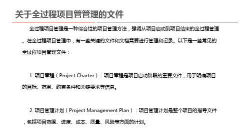 关于全过程项目管管理的文件