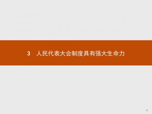 政治选修3 国际和国际组织常识 同步配套专题四 民主集中制  我国人民代表大会制度的组织和活动原则4.3