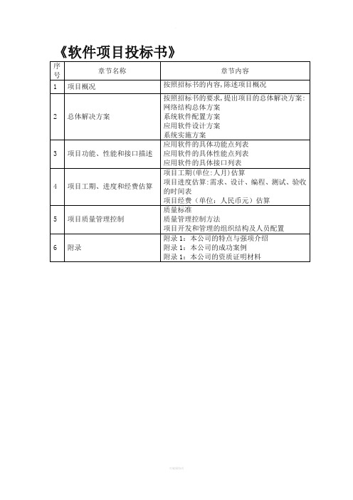 《软件项目投标书》