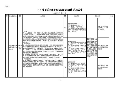 广东省自然资源行政处罚自由裁量权实施基准—土地类