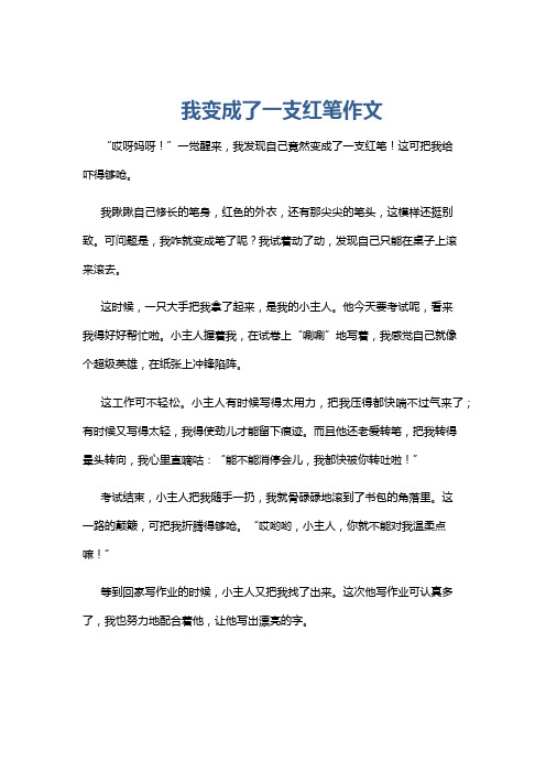 我变成了一支红笔作文