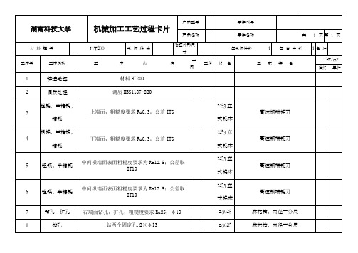 机械制造张紧轮支架机械加工工艺过程卡,工序卡