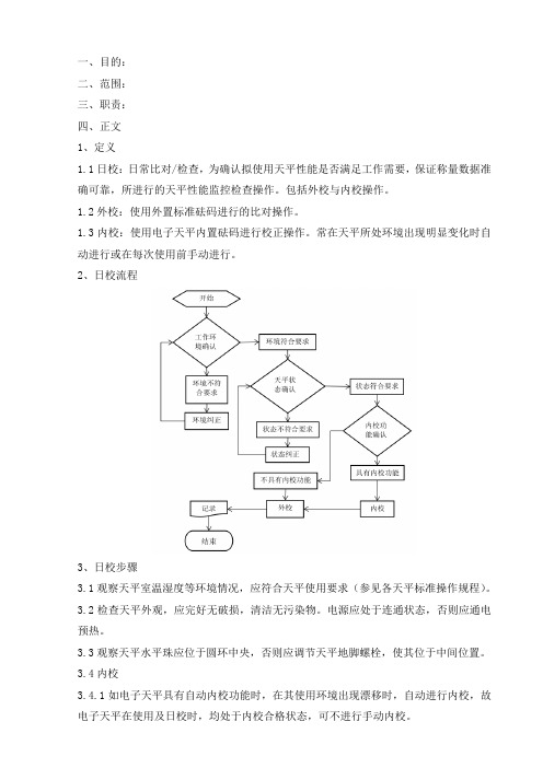 电子天平校验操作规程