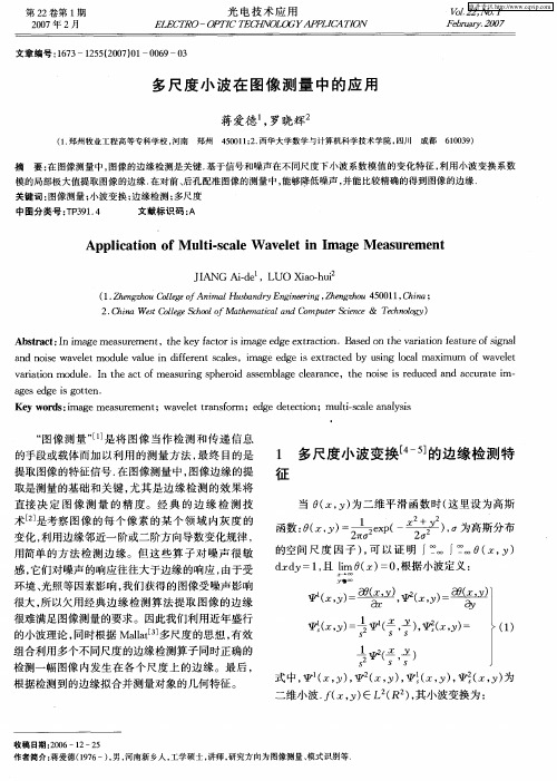 多尺度小波在图像测量中的应用