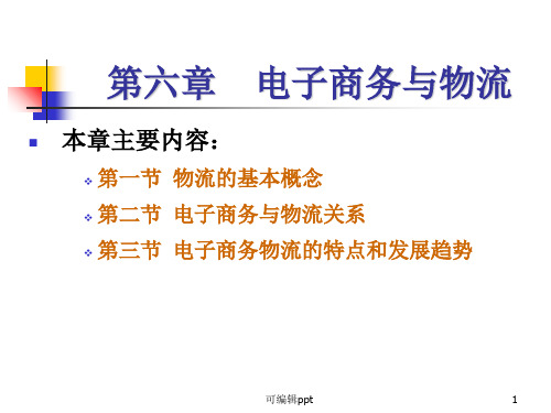 电子商务第一章电子商务与物流的概述