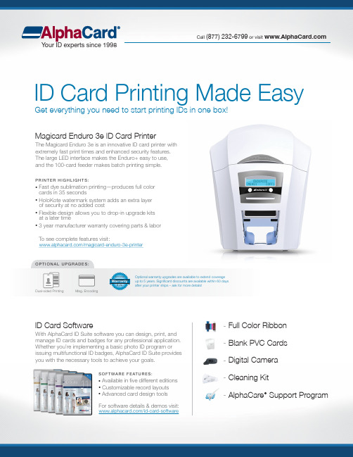 Magicard Enduro 3e ID Card Printer 说明书