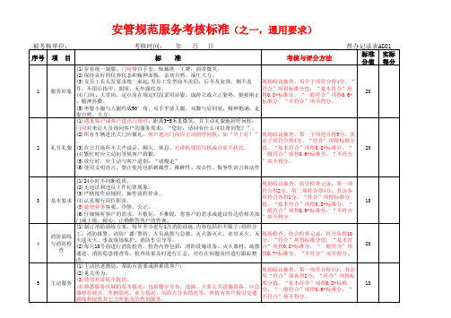 安保的考核标准