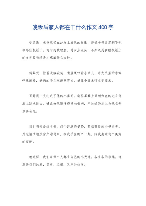 晚饭后家人都在干什么作文400字