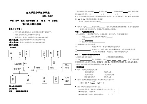 九年级化学第七单元单元复习学案