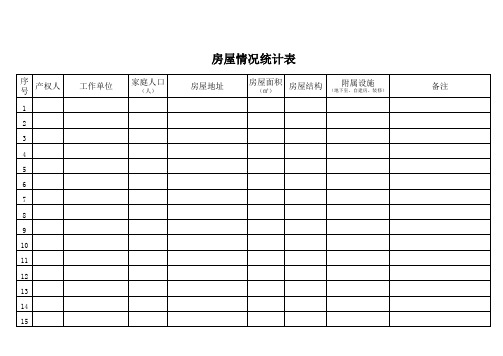 房屋情况统计表