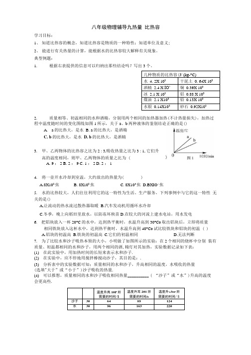 八年级物理第二学期辅导九热量 比热容.doc