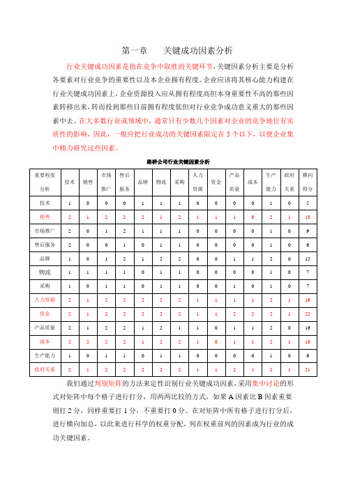 关键成功因素分析