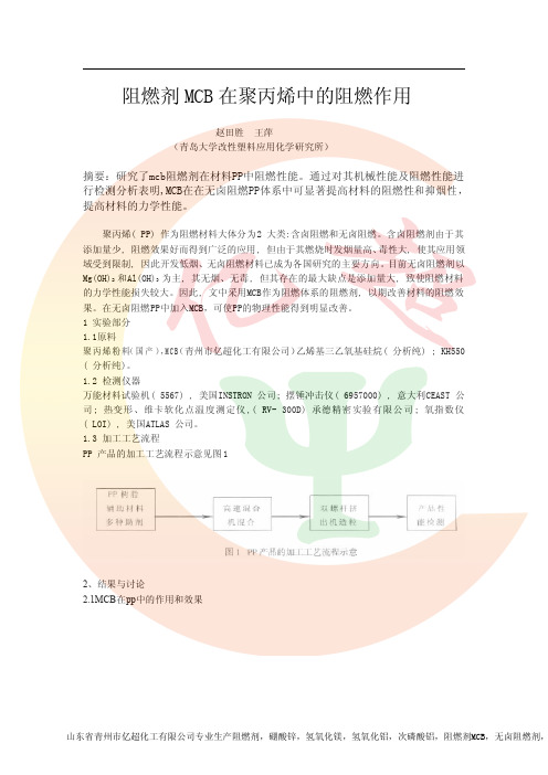 阻燃剂MCB在聚丙烯中的阻燃作用