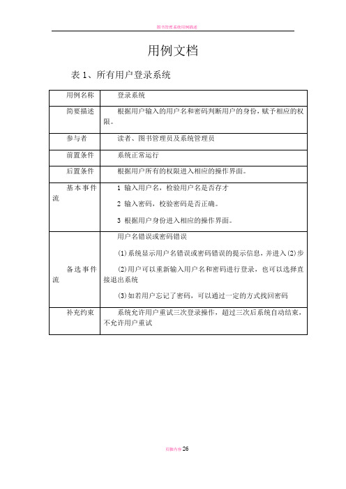 图书管理系统用例文档