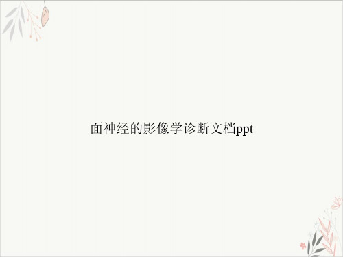 面神经的影像学诊断PPT课件