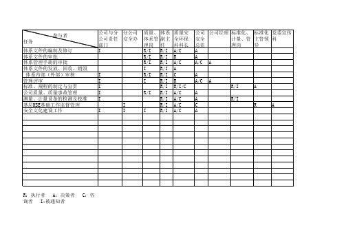 职责划分RACI表