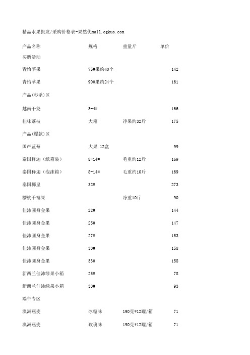 万宁市港北农贸市场果然优6月11日报价单