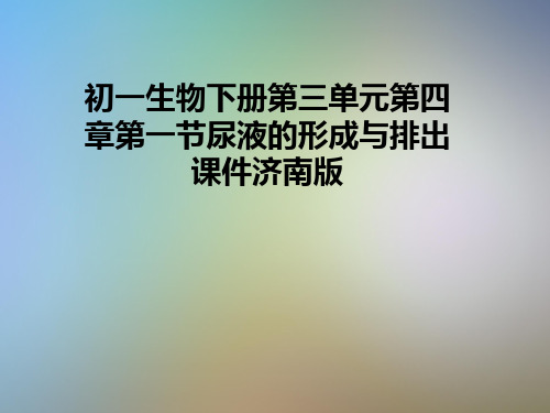 初一生物下册第三单元第四章第一节尿液的形成与排出课件济南版