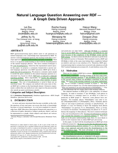 3 Natural Language Question Answering over RDF - A Graph Data Driven Approach