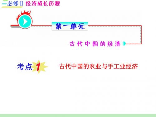 历史：2012届高考一轮复习 第1单元 考点1《古代中国的农业与手工业经济》课件(福建专用必修2)