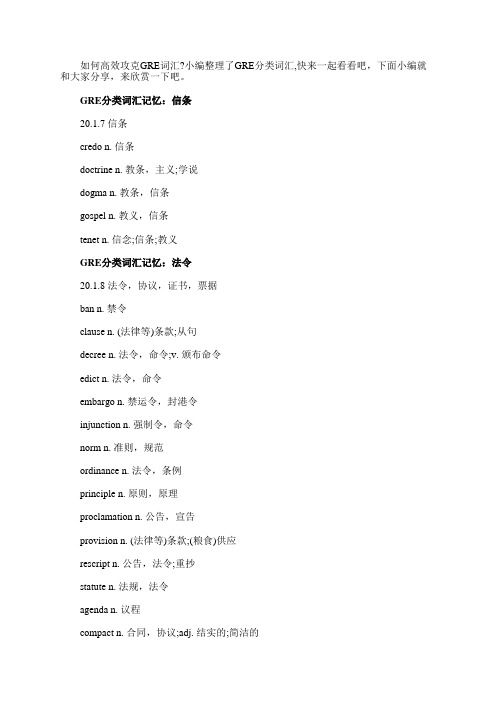 GRE分类词汇最新整理