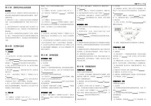 九年级历史-13-21课知识要点