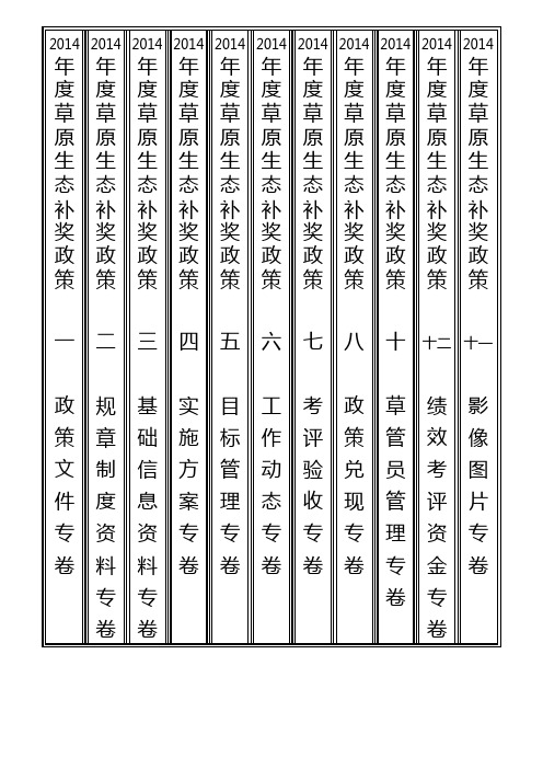 工作档案盒封面(档案盒标签)工作专卷封面2014