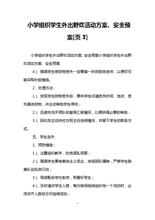 小学组织学生外出野炊活动方案、安全预案[页3]