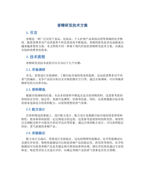 香精研发技术方案