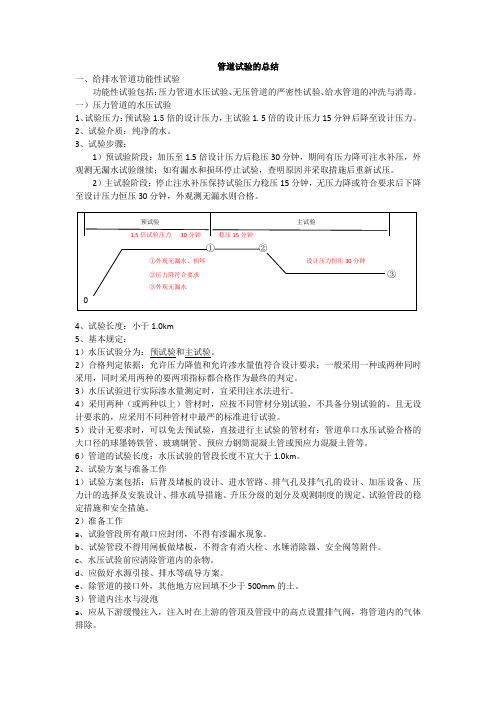 管道试验的总结