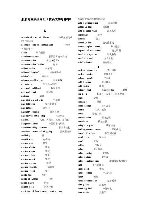 船舶专业英语词汇(排版后)-推荐下载