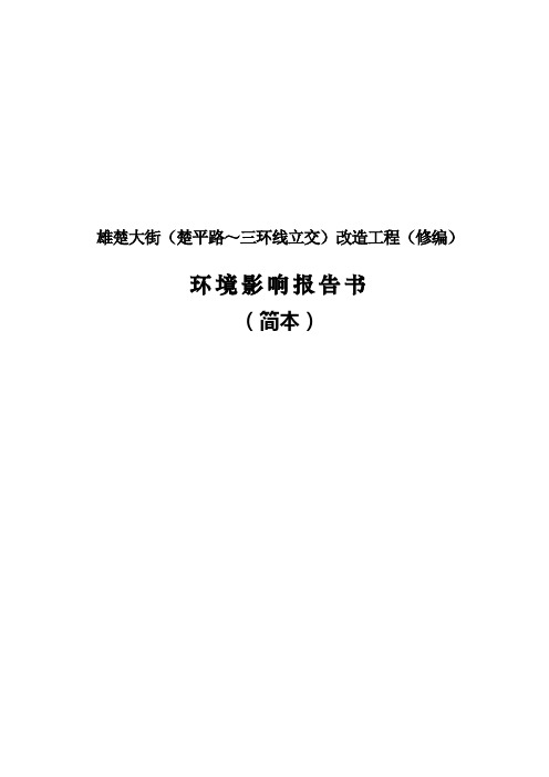 雄楚大街(楚平路~三环线立交)改造工程(修编)