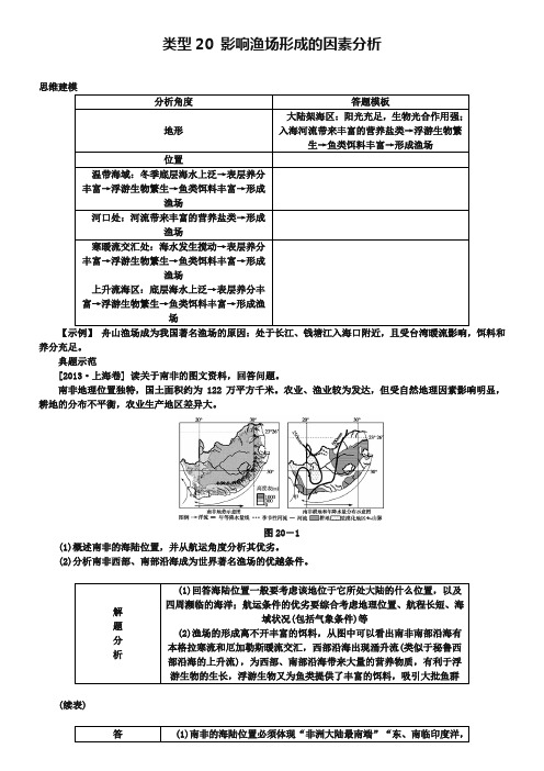 名校专递：高考地理特色专题讲练(20)影响渔场形成的因素分析(含答案)